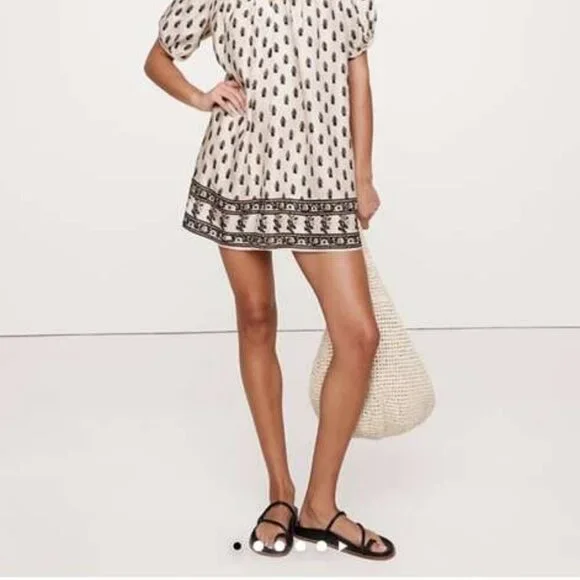 Banana Republic Viscose-Linen Block Print Mini Dress (Size Large) - Picture 2 of 5